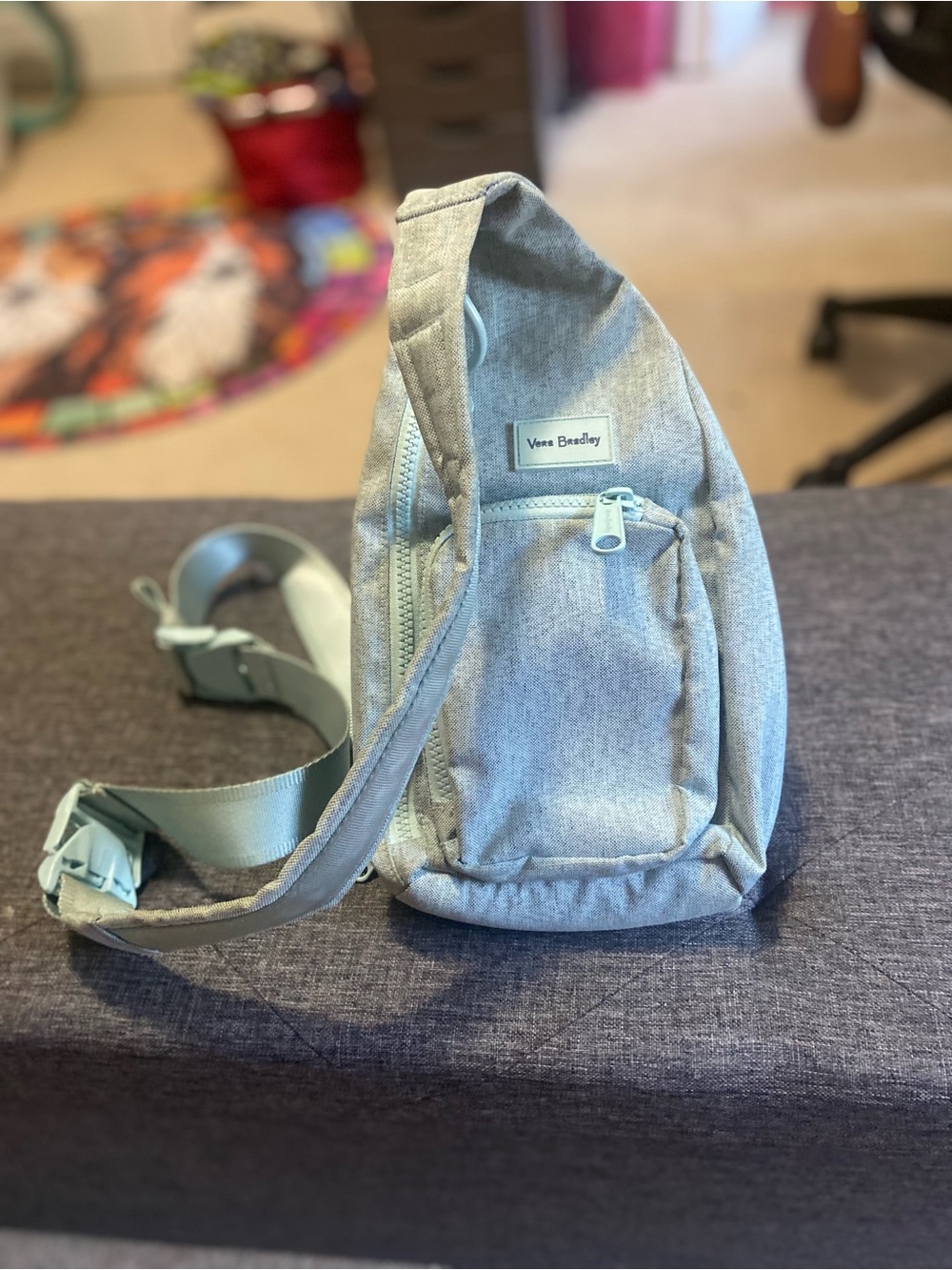 Vera Bradley Heathered Light Gray Sling Belt Bag